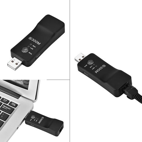 مضخم اشارة لاسلكي صغير 300 متر USB ايه بي واي فاي محول شبكة تلفزيون ذكي تحويل اشارة لاسلكية الى ايثرنت مع منفذ ار جيه 45، يدعم تشفير WEP وWPA / WPS2 وWPA-PSK / WPA2-PSK in Kuwait