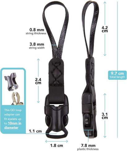 Foto&Tech 2-Piece Quick Release QD Loop Connector to Neck Strap for Compact, Point-and-Shoot Cameras in Saudi Arabia