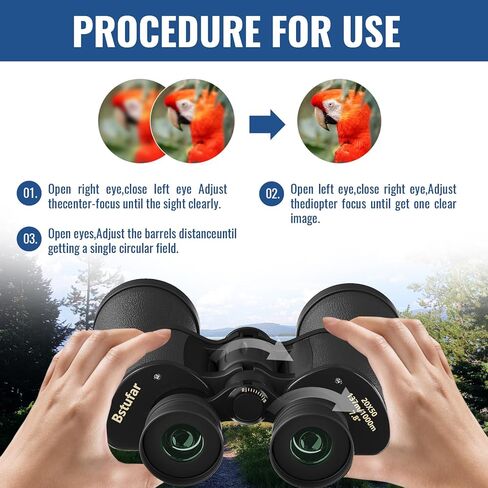 Binoculars for Adults, 20x50 High Powered Binoculars Low Light Night Vision, HD Binoculars Easy Focus and Waterproof, Binoculars for Bird Watching, Hunting, Travel, Cruise Ship, Hiking, Outdoor Sport in Kuwait