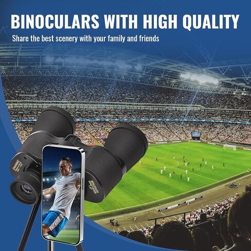 Binoculars for Adults, 20x50 High Powered Binoculars Low Light Night Vision, HD Binoculars Easy Focus and Waterproof, Binoculars for Bird Watching, Hunting, Travel, Cruise Ship, Hiking, Outdoor Sport in Kuwait