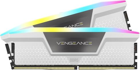 CORSAIR Vengeance RGB DDR5 RAM 32GB (2x16GB) 6000MHz CL36 Intel XMP iCUE Compatible Computer Memory - White (CMH32GX5M2B6000C36W) in Saudi Arabia