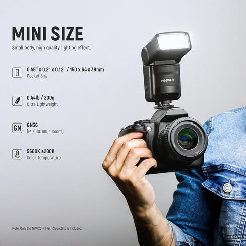 NEEWER NW420-N Mini TTL Speedlite Flash, 2.4G Master Slave Mode GN36 HSS Speedlight, Compatible with Nikon D4 D5 D6 D90 D750 D780 D800 D810 D850 D3500 D5300 D7500 Z9 Zfc Z50 Z5 Z6 Z7 Z6II Z7II in Saudi Arabia