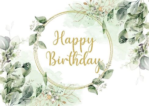 Greenery Succulent and Eucalyptus Leaves Photography Backdrop Bloom Eucalyptus Leaves Photo Background for Happy Birthday Party Decoration Supplies 7x5ft in Kuwait