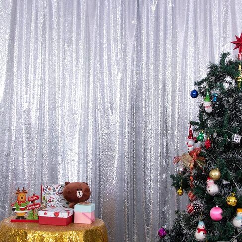 SquarePie 6x6ft Black Sequin Backdrop, High Density Non-Transparent Glitter Curtain for Photography, Birthday, Wedding Party Decorations, Thick Solid Background with 4" Rod Pocket, 1 Panel in Saudi Arabia
