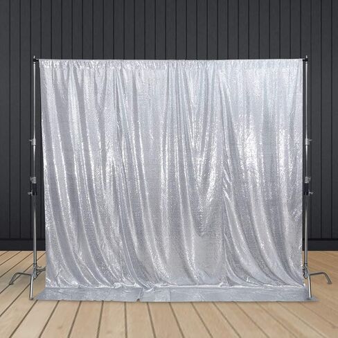 SquarePie 6x6ft Black Sequin Backdrop, High Density Non-Transparent Glitter Curtain for Photography, Birthday, Wedding Party Decorations, Thick Solid Background with 4" Rod Pocket, 1 Panel in Saudi Arabia