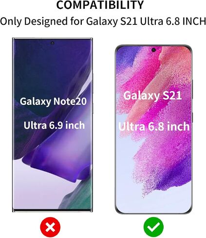 Zgxhga لاستبدال شاشة Samsung Galaxy S21 Ultra، شاشة بديلة لسلسلة Galaxy S21 Ultra 6.8 بوصة، طقم استبدال زجاجي مع أدوات إصلاح، لاصق مقاوم للماء (بدون OLED ومحول رقمي يعمل باللمس) in Kuwait