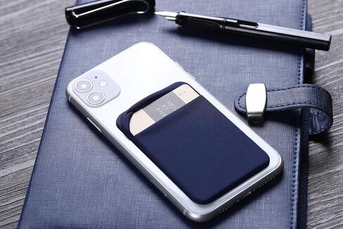 3Pack Cell Phone Card Holder Pocket Sticker Stretchy Cloth for Back of Phone with Flap Credit/ID Card Sleeve Adhesive Stick on Wallet for iPhone,Android All Smartphones (Black,Navy Blue,Light Blue) in Saudi Arabia