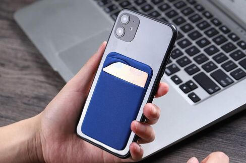 3Pack Cell Phone Card Holder Pocket Sticker Stretchy Lycra for Back of Phone with Flap Credit/ID Card Sleeve Adhesive Stick on Wallet for iPhone,Android All Smartphones (Black,Grey,Dark Grey) in Kuwait