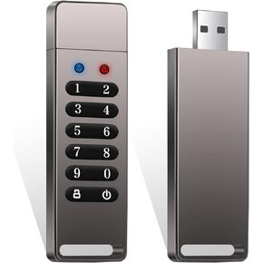 محرك أقراص فلاش آمن من INNÔPLUS 256 بت، محرك أقراص USB مشفر سعة 64 جيجابايت، محرك أقراص فلاش USB 3.0 لتشفير الأجهزة، محرك أقراص فلاش محمي بكلمة مرور، متوافق مع نظام التشغيل MAC/Windows/Linux/النظام المضمن - برتقالي