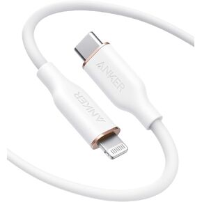 كابل Anker USB C إلى Lightning، معتمد من MFi (3 أقدام، أسود منتصف الليل) | سلك شحن من السيليكون PowerLine III Flow، لهاتف iPhone 13 / 13 Pro والمزيد in Saudi Arabia