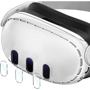 Plastic Protective Shell Cover & Camera Lens Protector Set for Meta Quest 3, Accessories for VR Headset Oculus Quest 3 - Frosted Clear in Kuwait