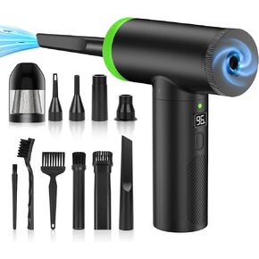 Compressed Air Duster - 102000RPM Electric Air Dusters Vacuum Cleaner, 7800mAh Rechargeable Air Blower for Keyboard and Computer Cleaner, Cordless Dust Destroyer Replaces Compressed Air Can in Kuwait