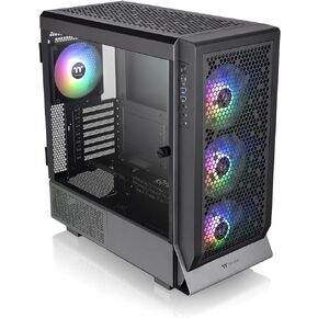 Thermaltake Ceres 500 Black Mid Tower E-ATX Computer Case with Tempered Glass Side Panel; 4 Preinstalled PWM ARGB Fans; Rotational PCIe Slots & GPU Holder; CA-1X5-00M1WN-00; 3 Years Warranty in Kuwait
