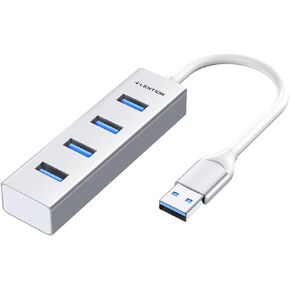 موزع USB 3.0 من LENTION إلى 4 منافذ من النوع A، ومحول USB A إلى USB متعدد المنافذ، دونجل USB بأربعة منافذ لجهاز MacBook Air/Pro 2009-2015، وSurface Pro/Book، وChromebook، والمزيد، ومعتمد للسائق الثابت (CB-H22s، رمادي فضائي) )