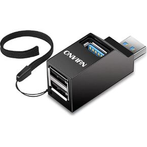 Onvian 3 Port USB Hub High Speed Splitter Plug and Play Bus Powered, Black in Kuwait