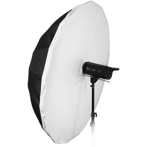 Fotodiox Pro 60in Parabolic White Reflective Umbrella Kit with Diffusion Cover - 16-Rib Black/White Photographic Umbrella in Saudi Arabia