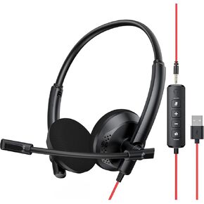 NUBWO HW03 USB Headset with Microphone for PC with in-Line Control,Wired Headphones with Mic for Mac,Laptop,Smartphone,Business & Students Essentials in Kuwait