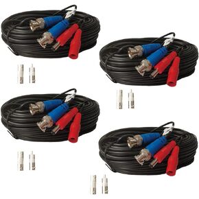 Yuarisx 4 Pack 100ft All-in-One Video Power Cables, Security Camera Cable BNC Extension Surveillance Wire Cord for CCTV Security DVR System Installation