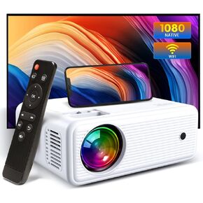 CLOKOWE 5G WiFi Projector with 100" Screen, Full HD Native 1080P Mini Projector, Portable Outdoor Movie Projector, 50%-100% Zoom, Compatible with iOS/Android/TV Stick/HDMI/USB in Kuwait
