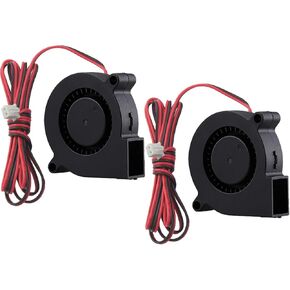 GDSTIME 2-Pack 50mm x 15mm Blower Fan 12V 5015 Dual Ball Bearing DC Brushless Cooling Turbo Fan 2 Pin 39 inch Cable for 3D Printer Accessory