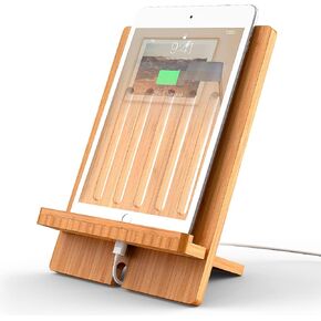 حامل الكمبيوتر اللوحي Pezin & Hulin Bamboo قابل للتعديل، حامل حامل للهاتف الخلوي لسطح المكتب متوافق مع Pad 9.7، 10.5، 12.9، Air 2 3 4 Mini، Kindle، Phone 8 Plus X XS Max XR (يدعم الأجهزة 4.7-13 بوصة) in Kuwait