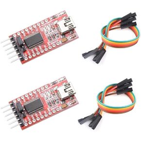 BAEASU 2-Pack FT232RL USB صغير إلى TTL وحدة التكيف 5 فولت 3.3 فولت 1.8 فولت لوحة القطع + 12 قطعة كابل f-f Dupont in Kuwait