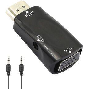 YACSEJAO HDMI to VGA Adapter，1080P HDMI Male to VGA Female Converter with Audio Compatible with Monitor, Laptop, Computer, PC, Desktop, Projector, HDTV, Chromebook, Ultrabooks and More in Saudi Arabia