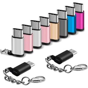 محول USB من النوع C 10 حزم من محول Micro USB أنثى إلى USB-C ذكر موصل كابل Android مع شاحن سلسلة مفاتيح يناسب Samsung Galaxy S10 S9 S8 Plus S9+ Note 10 10+ 9 8 LG V30 V20 G7 G6 G5 Pixel 3 Moto in Kuwait