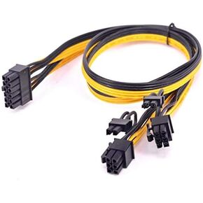 cablecc PCI-E PCI Express ATX 6Pin Male to Dual 8Pin & 6Pin Female Video Card Extension Splitter Power Cable