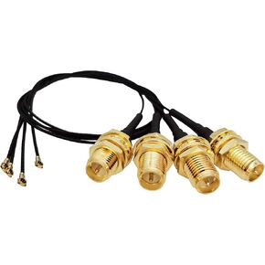 UFL to SMA M.2 NGFF U.FL to RP-SMA Female MHF4 IPX4 IPEX4 Ipex Connector Pigtail Antenna Extension Cable (6 inches (4 Pcs))