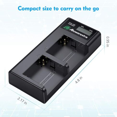 بور اكسترا شاحن بطارية مزدوج مع شاشة LCD USB لبطارية سوني NP-F970 NP-F930 NP-F950 NP-F960 in Kuwait