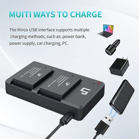 LP LP-E12 Battery 2-Pack 1200mAh Batteries for Canon EOS M, M2, M10, M50, M50 Mark II, M100, M200, Rebel SL1, PowerShot SX70 HS, Kiss M, Kiss X7 Cameras in Saudi Arabia