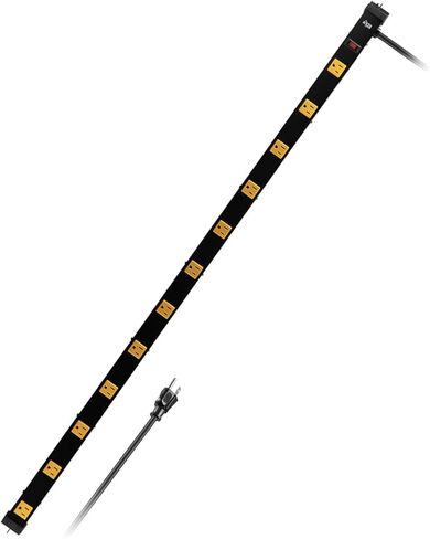 KMC 12 Outlet Heavy Duty Workshop Metal Power Strip with 3-Foot Long Extension Cord with Circuit Breaker, for Workshop and Industrial use, ETL Certified,Black in Kuwait