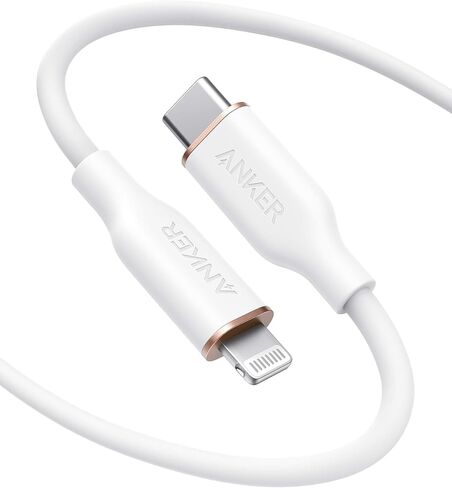 كابل Anker USB C إلى Lightning، معتمد من MFi (3 أقدام، أسود منتصف الليل) | سلك شحن من السيليكون PowerLine III Flow، لهاتف iPhone 13 / 13 Pro والمزيد in Kuwait