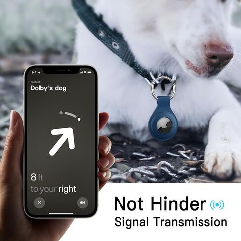 حافظة JETech من السيليكون لجهاز AirTag 2021 مع سلسلة مفاتيح، حامل بطاقات هوائية واقٍ، غطاء حلقة مفاتيح محمول، سهل التركيب، عبوتان (أسود) in Kuwait