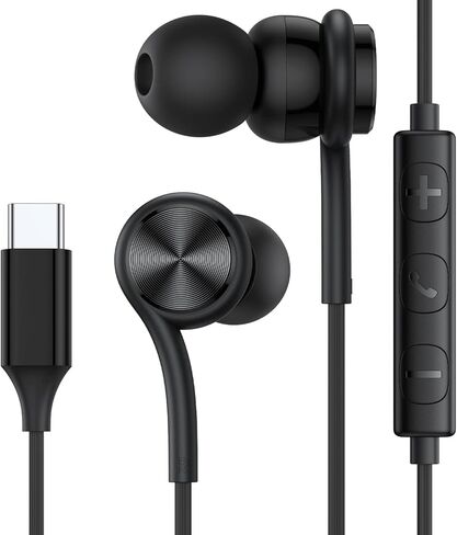 USB C Headphones Earbuds,USB Type C Wired Magnetic Noise Canceling in-Ear Headset with Microphone for iPad Pro iPhone 15 Pro Max Plus Samsung Galaxy S23+ S22 S21 S20 FE Ultra Note 10 20 Pixel 7 6 5 4 in Kuwait