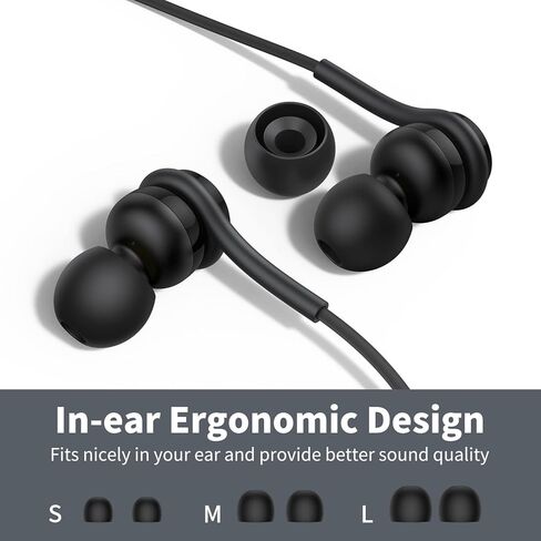 USB C Headphones Earbuds,USB Type C Wired Magnetic Noise Canceling in-Ear Headset with Microphone for iPad Pro iPhone 15 Pro Max Plus Samsung Galaxy S23+ S22 S21 S20 FE Ultra Note 10 20 Pixel 7 6 5 4 in Kuwait