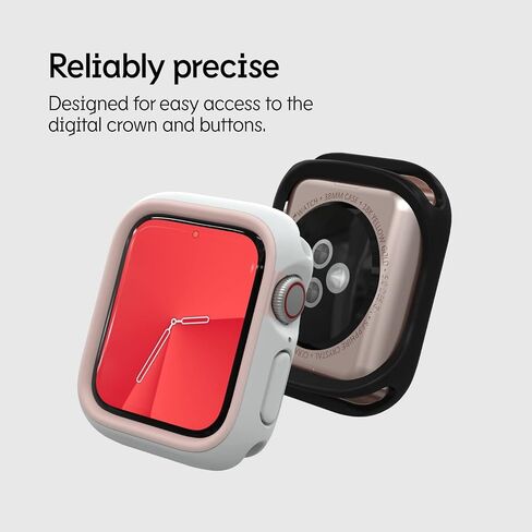 RHINOSHIELD Bumper Case Compatible with Apple Watch 9/8 / 7 - [45mm] | Slim Protective Cover - Lightweight and Shock Absorbent, Non-Slip - Sand Beige in Saudi Arabia