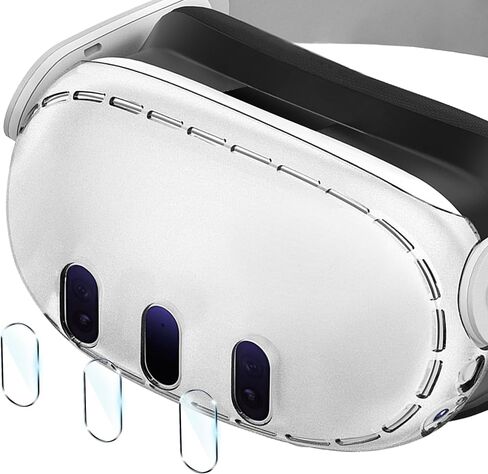 Plastic Protective Shell Cover & Camera Lens Protector Set for Meta Quest 3, Accessories for VR Headset Oculus Quest 3 - Frosted Clear in Kuwait