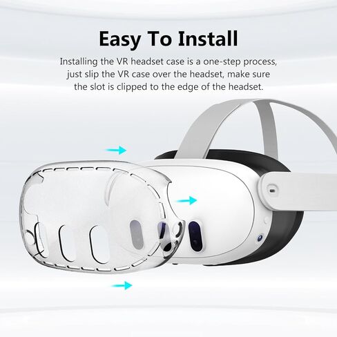 Plastic Protective Shell Cover & Camera Lens Protector Set for Meta Quest 3, Accessories for VR Headset Oculus Quest 3 - Frosted Clear in Kuwait