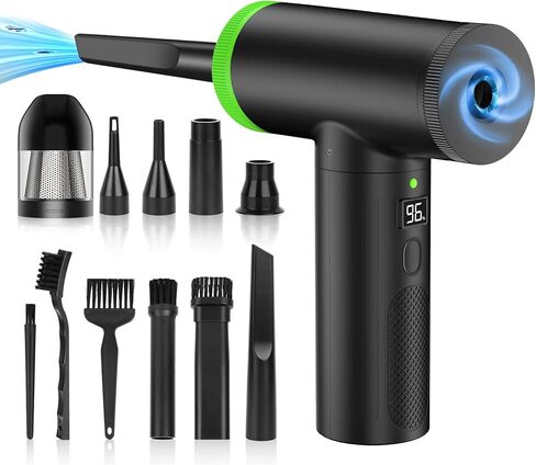 Compressed Air Duster - 102000RPM Electric Air Dusters Vacuum Cleaner, 7800mAh Rechargeable Air Blower for Keyboard and Computer Cleaner, Cordless Dust Destroyer Replaces Compressed Air Can in Kuwait