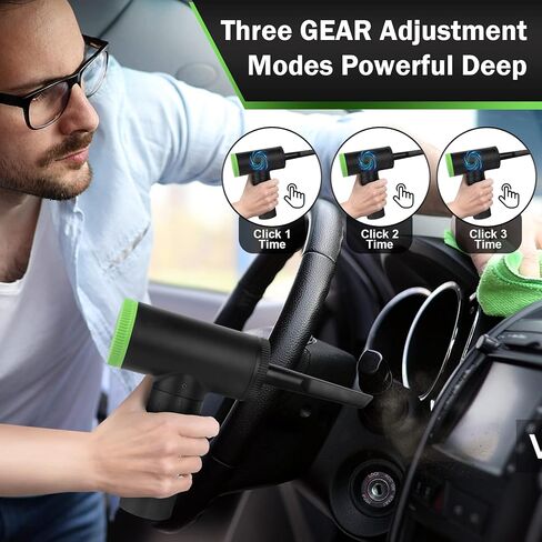 Compressed Air Duster - 102000RPM Electric Air Dusters Vacuum Cleaner, 7800mAh Rechargeable Air Blower for Keyboard and Computer Cleaner, Cordless Dust Destroyer Replaces Compressed Air Can in Kuwait