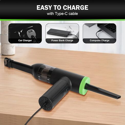 Compressed Air Duster - 102000RPM Electric Air Dusters Vacuum Cleaner, 7800mAh Rechargeable Air Blower for Keyboard and Computer Cleaner, Cordless Dust Destroyer Replaces Compressed Air Can in Kuwait