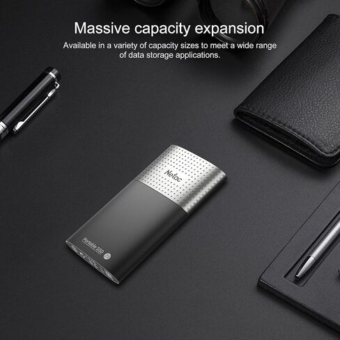 Netac 1TB Portable SSD USB 3.2 Gen 2 (10 Gbps, Type-C) External Solid State Drive Backup Slim Drive for File Storage/Business Travel Essential, Rapid Read & Write Low Noise, Z9 in Kuwait