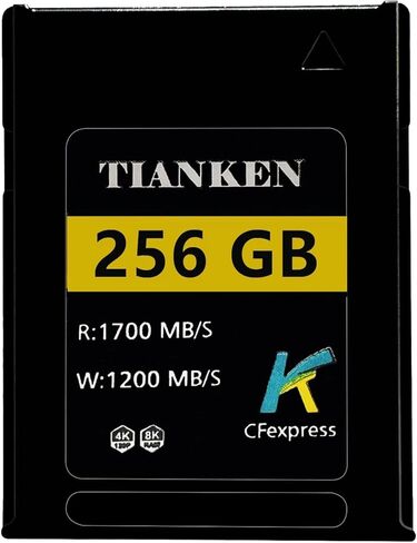 بطاقة ذاكرة Tianken 256 جيجا CFexpress من النوع B، سرعة قراءة تصل إلى 1700 ميجابايت/ثانية، متوافقة مع كاميرات Nikon وPanasonic وCanon DSLR in Kuwait