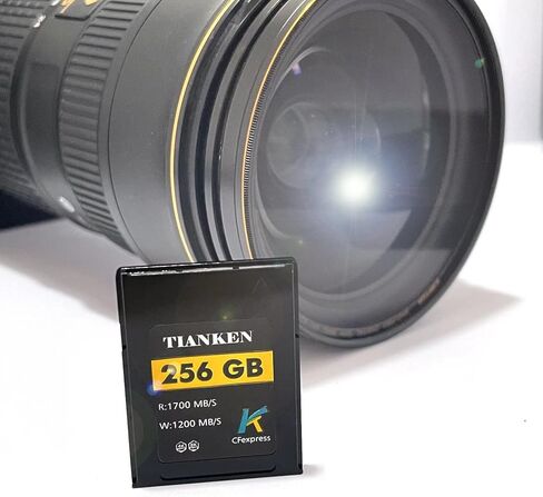 بطاقة ذاكرة Tianken 256 جيجا CFexpress من النوع B، سرعة قراءة تصل إلى 1700 ميجابايت/ثانية، متوافقة مع كاميرات Nikon وPanasonic وCanon DSLR in Kuwait