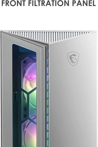 MSI صندوق كمبيوتر العاب ام بي جي جونجنير 110R - لوحة جانبية من الزجاج المقوى - 4 مراوح ARGB 120 ملم - دعم تبريد سائل حتى 360 ملم - تصميم بلونين in Kuwait