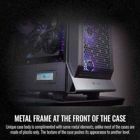 Thermaltake Ceres 500 Black Mid Tower E-ATX Computer Case with Tempered Glass Side Panel; 4 Preinstalled PWM ARGB Fans; Rotational PCIe Slots & GPU Holder; CA-1X5-00M1WN-00; 3 Years Warranty in Kuwait