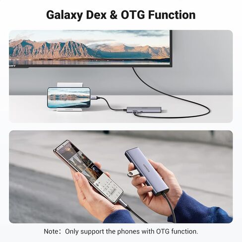 يوجرين موزع USB C 7 في 1 مع جيجابت ايثرنت، محول متعدد المنافذ من النوع C الى 4K HDMI، قاعدة شحن بي دي 100 واط، منافذ USB 3.0، قارئ بطاقات SD/TF، موزع USB-C لماك بوك برو/اير ام 1، اكس بي اس، ديل، اتش in Kuwait