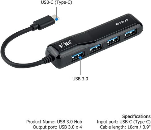 موزع USB C Hub، مركز بيانات USB 3.0 ذو 4 منافذ مع نقل عالي السرعة يصل إلى 5 جيجابت في الثانية لأجهزة iMac وMacBook وMac Pro/Mini وSurface Pro وXPS وأجهزة الكمبيوتر المحمولة ومحرك أقراص فلاش USB المحمول والقرص الصلب المحمول in Kuwait